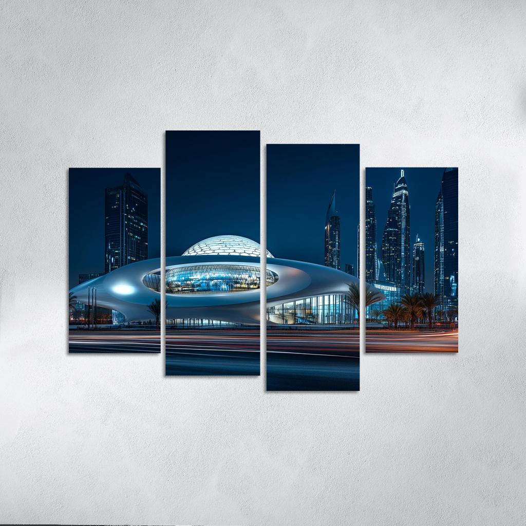 Museum Of The Future Dubai Night Skyline View one-piece frames