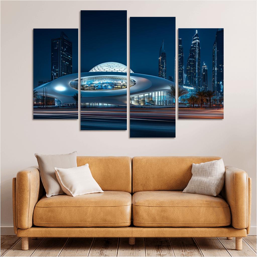 Museum Of The Future Dubai Night Skyline View one-piece frames