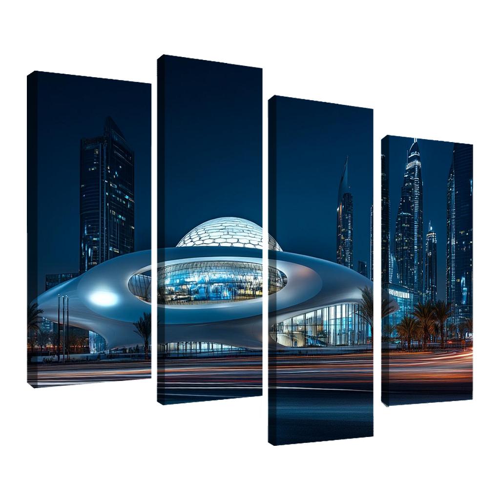 Museum Of The Future Dubai Night Skyline View one-piece frames