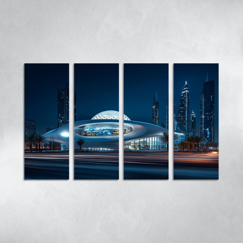 Museum Of The Future Dubai Night Skyline View one-piece frames