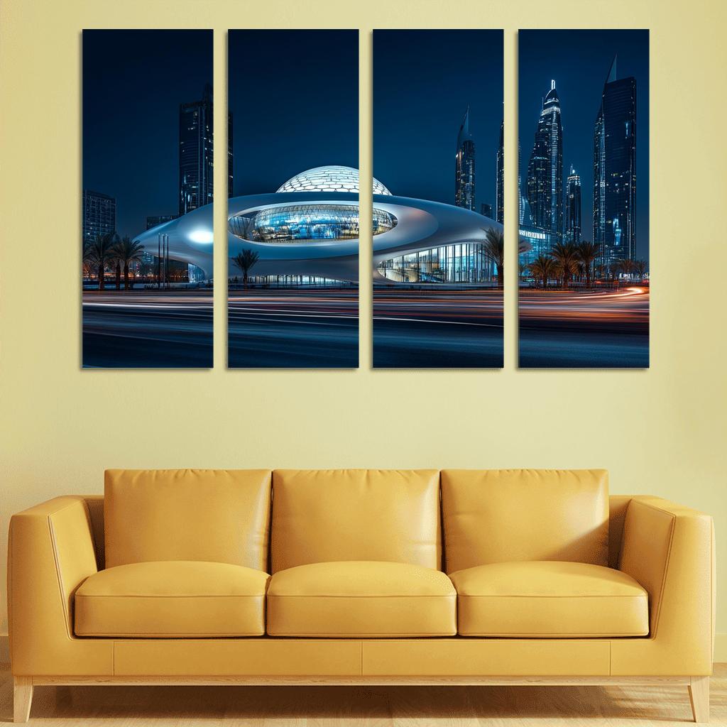 Museum Of The Future Dubai Night Skyline View one-piece frames