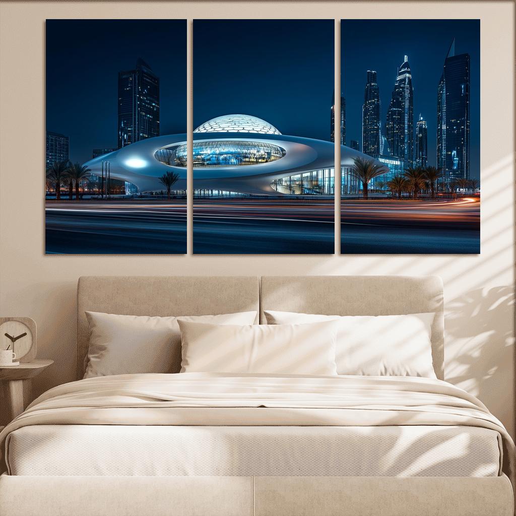 Museum Of The Future Dubai Night Skyline View one-piece frames