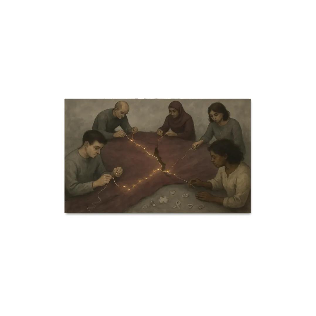 Threads Of Quiet Resistance multi-panel paintings