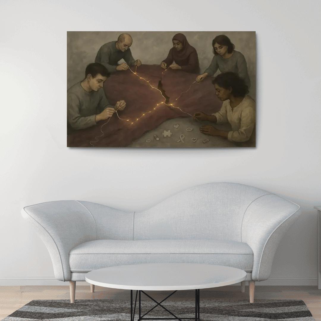 Threads Of Quiet Resistance multi-panel paintings