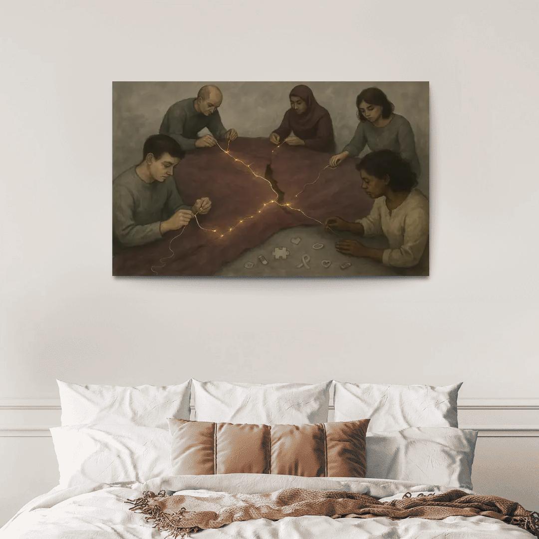 Threads Of Quiet Resistance multi-panel paintings