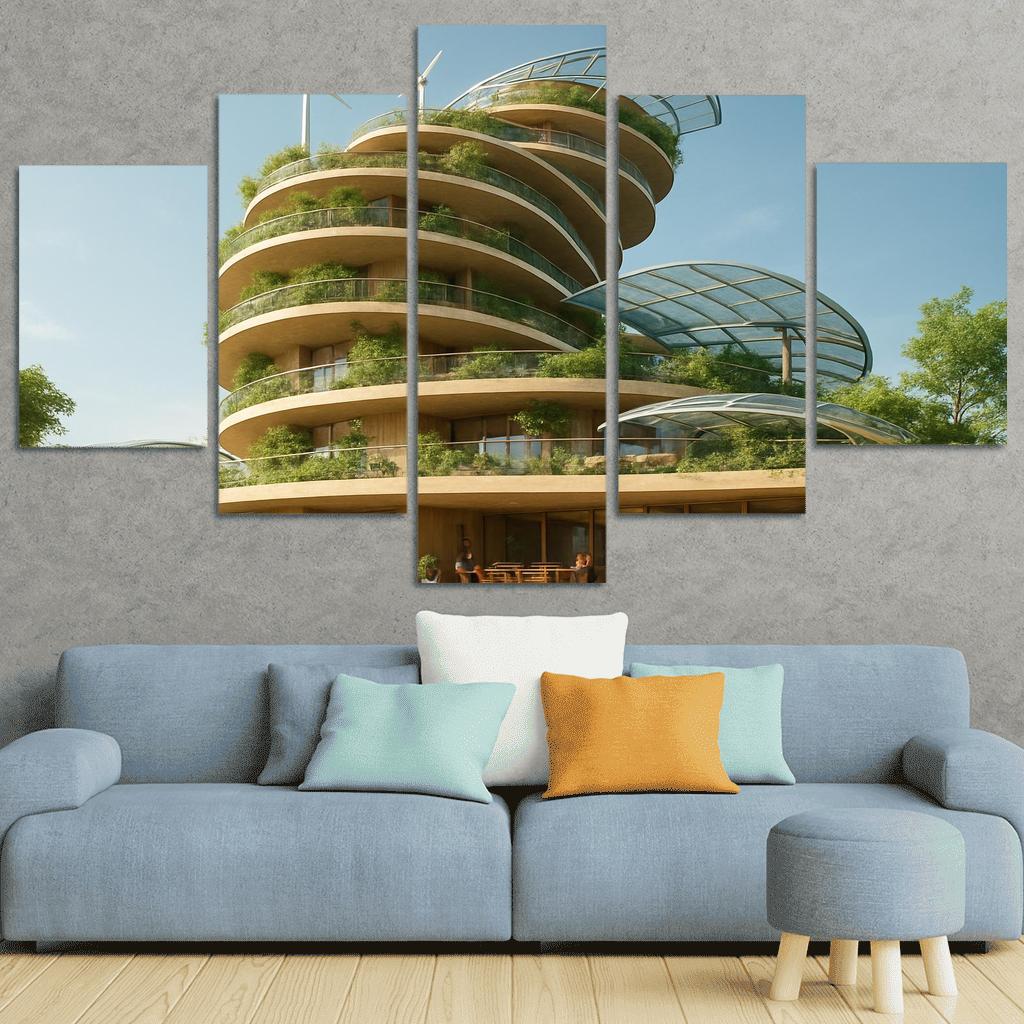 Vertical Commons Spiral Habitat canvas paintings frame