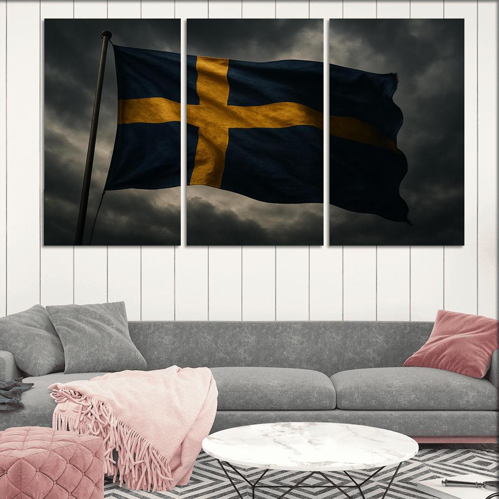 Golden Cross In The Storm Sky custom paintings frame