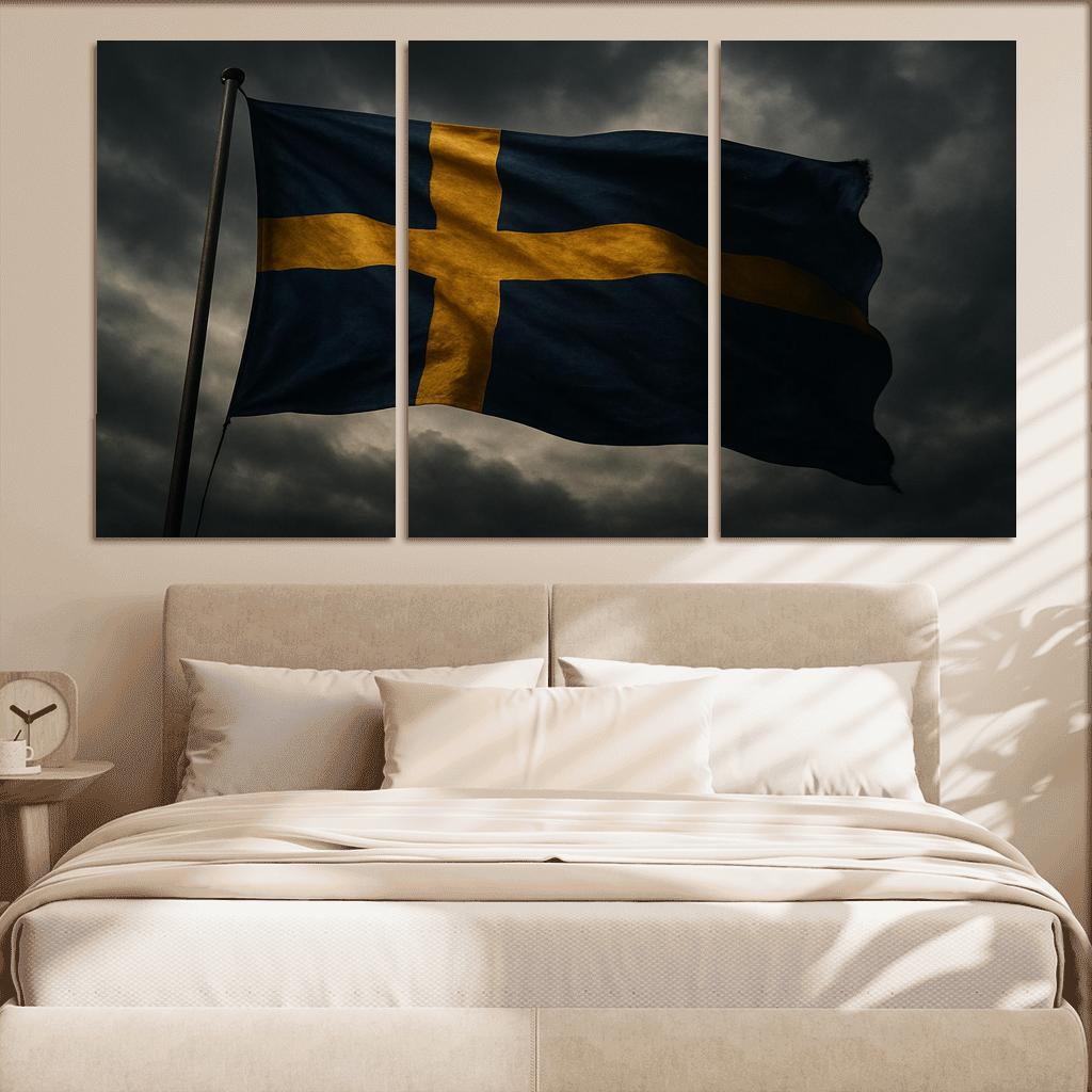 Golden Cross In The Storm Sky custom paintings frame