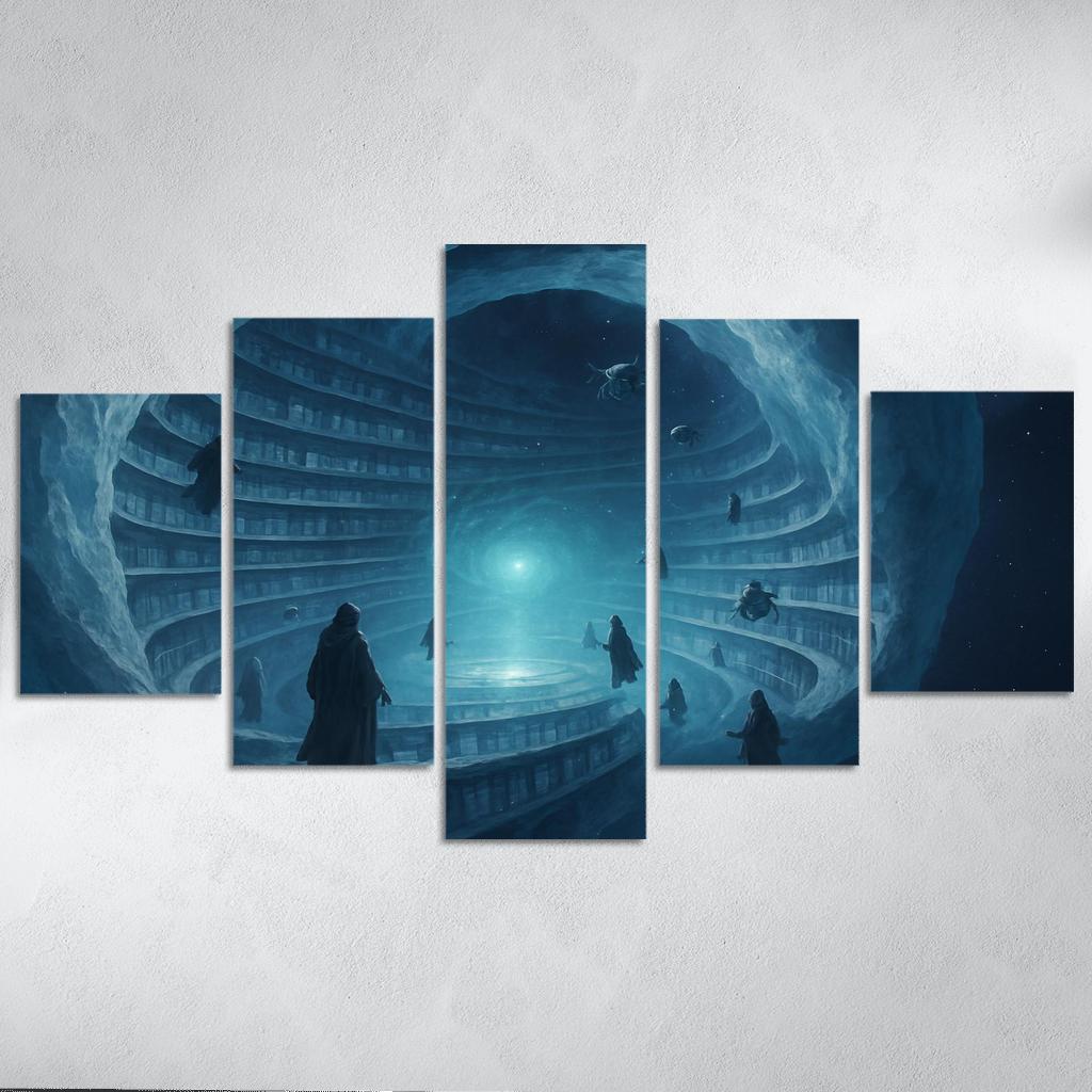 Starborne Library Of The Sleeping Comet multi-panel paintings