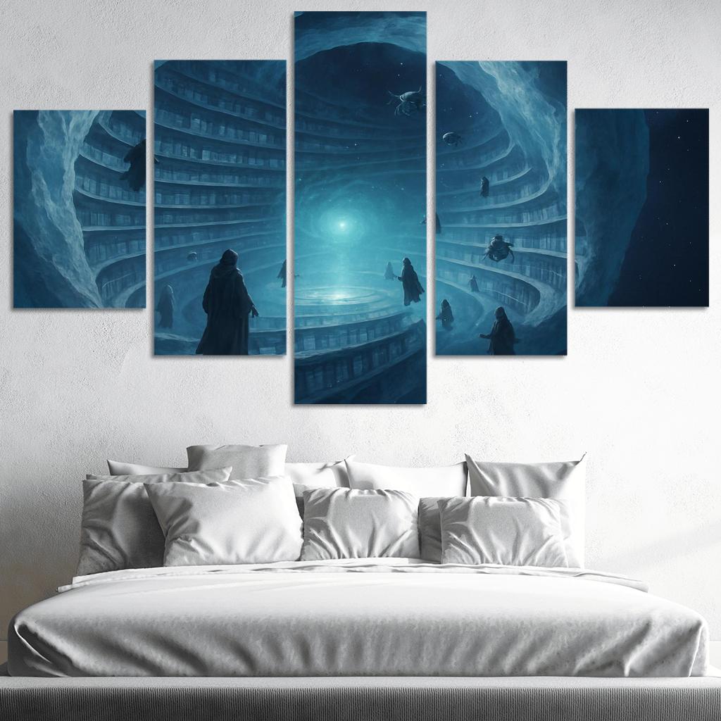 Starborne Library Of The Sleeping Comet multi-panel paintings