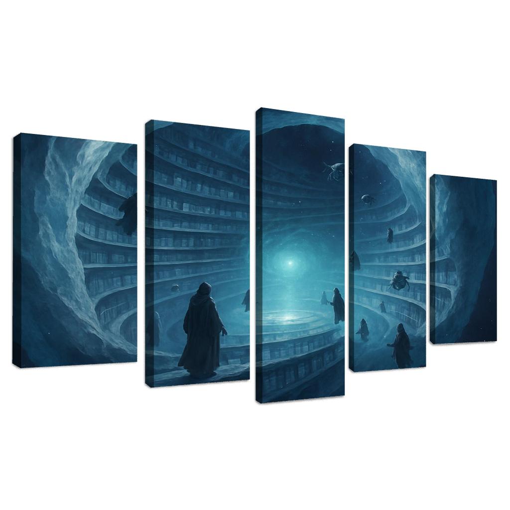 Starborne Library Of The Sleeping Comet multi-panel paintings