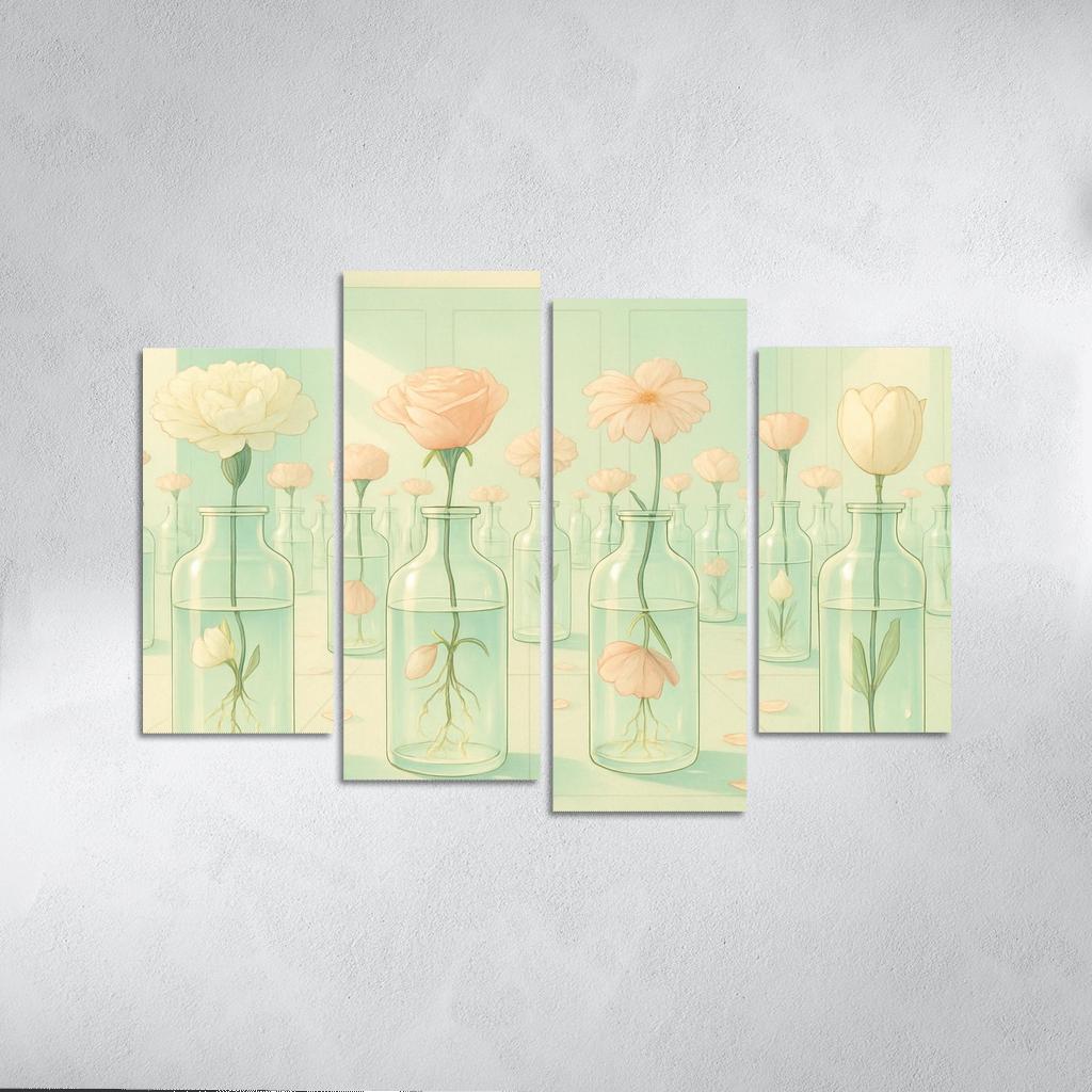 Crystal Herbarium Of Floating Petals premium artwork frames
