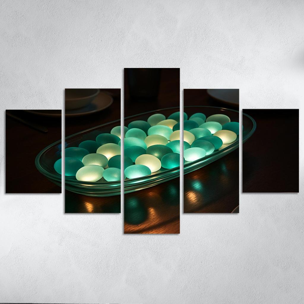 Luminescent Glass Pebble Table Centerpiece oil paintings frame