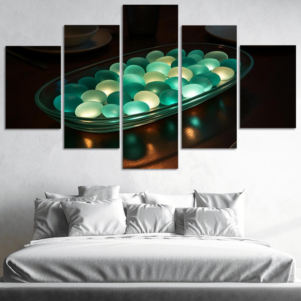 Luminescent Glass Pebble Table Centerpiece oil paintings frame