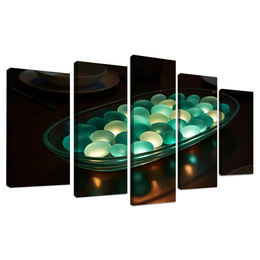 Luminescent Glass Pebble Table Centerpiece oil paintings frame