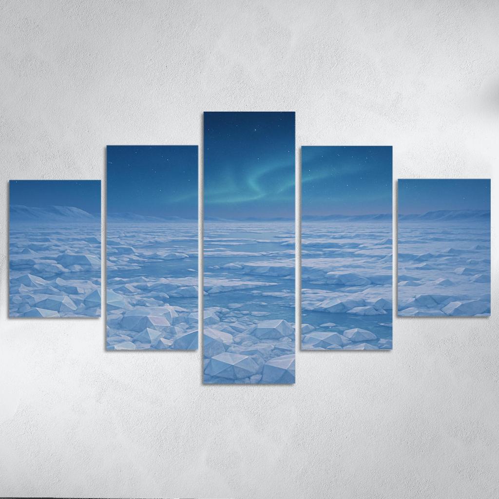 Celestial Glow Over Crystal Tundra oil paintings frame