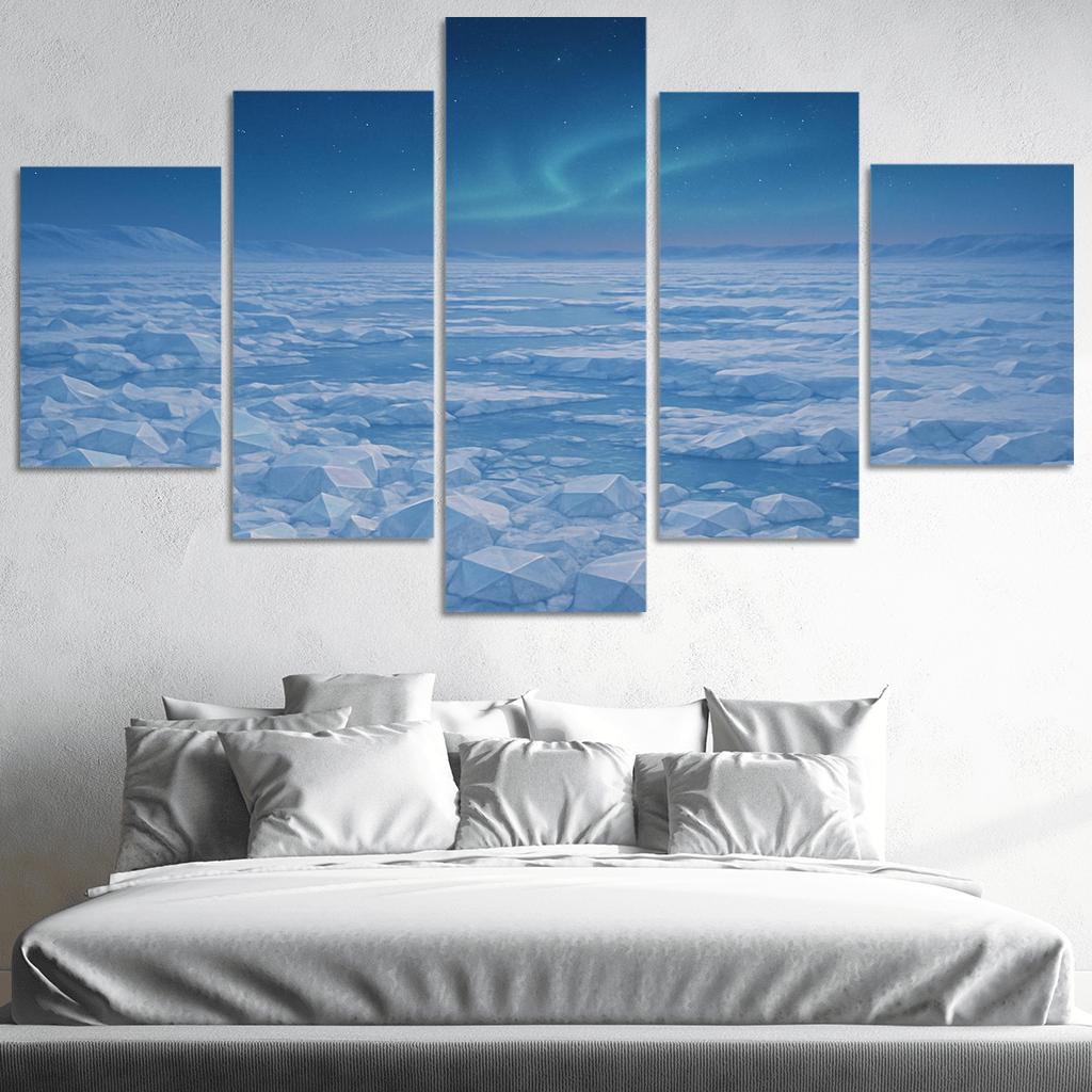 Celestial Glow Over Crystal Tundra oil paintings frame
