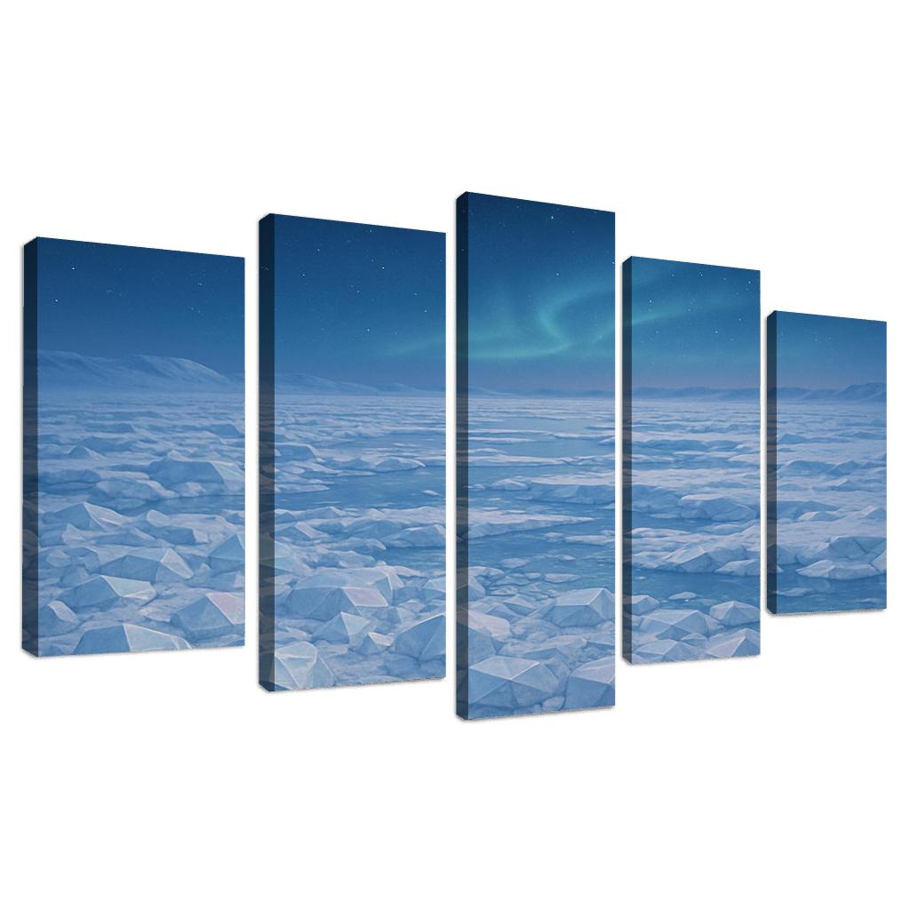 Celestial Glow Over Crystal Tundra oil paintings frame