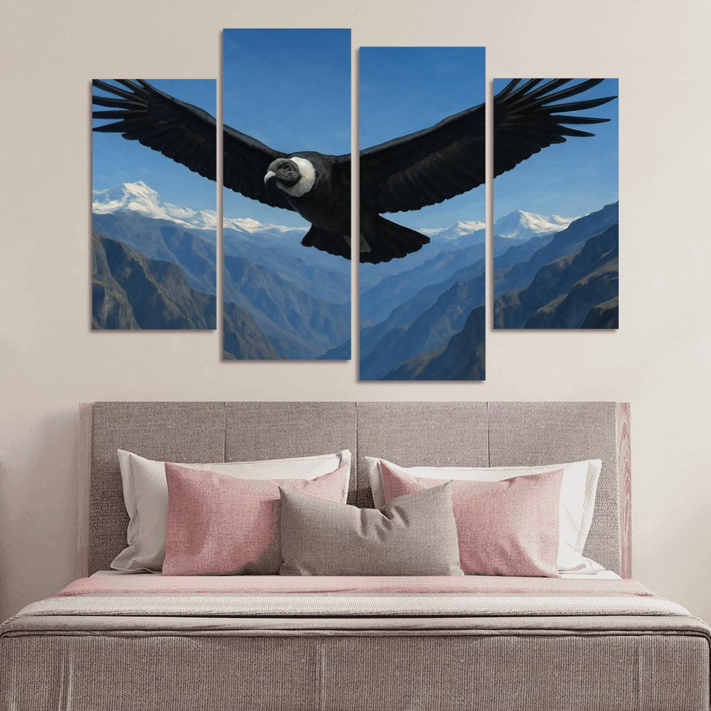 Andean Condor Soaring Above Mountain Peaks oil paintings frame