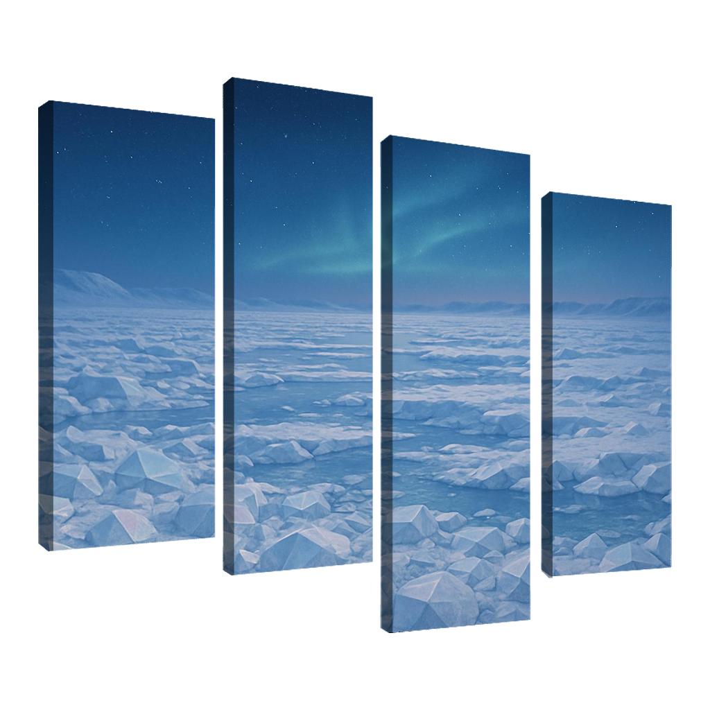 Celestial Glow Over Crystal Tundra oil paintings frame