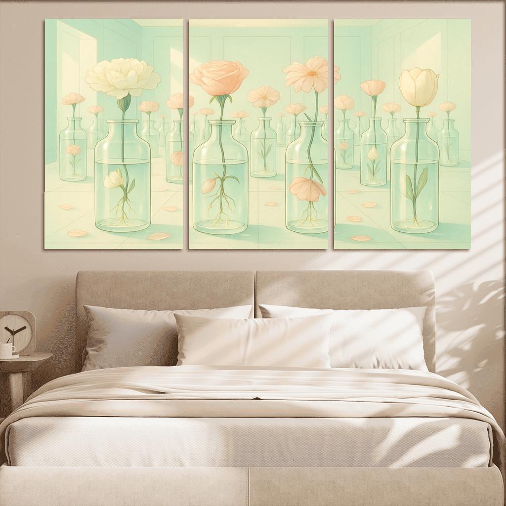 Crystal Herbarium Of Floating Petals premium artwork frames