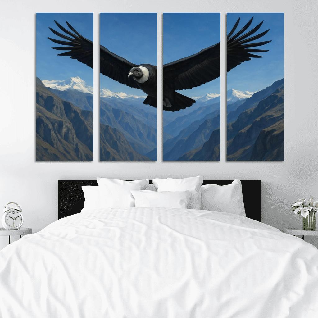Andean Condor Soaring Above Mountain Peaks oil paintings frame