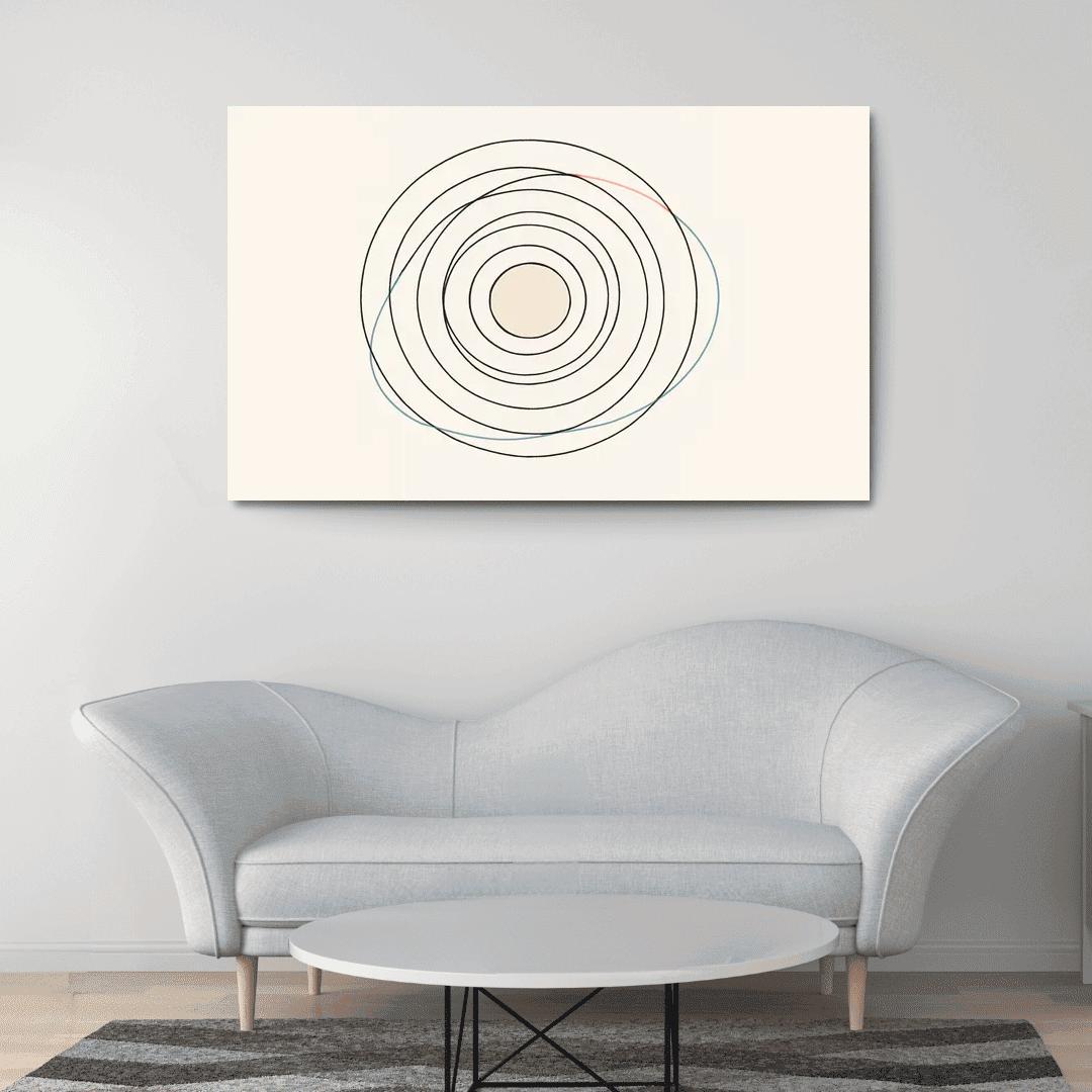 Quiet Orbit Lines abstract paintings frame