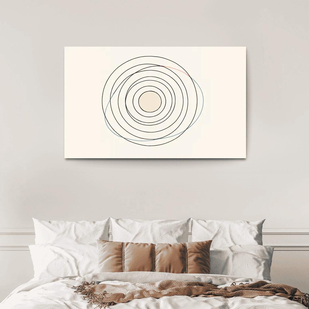 Quiet Orbit Lines abstract paintings frame