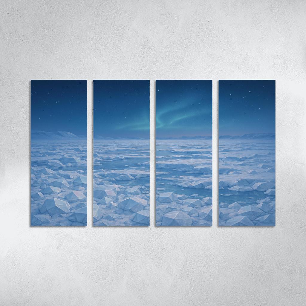 Celestial Glow Over Crystal Tundra oil paintings frame