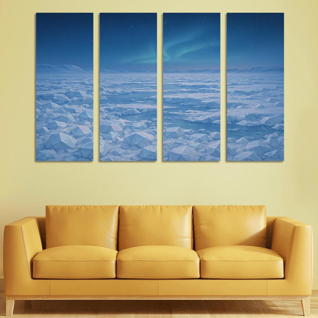 Celestial Glow Over Crystal Tundra oil paintings frame