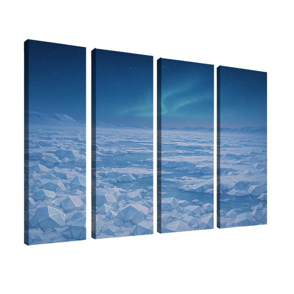 Celestial Glow Over Crystal Tundra oil paintings frame