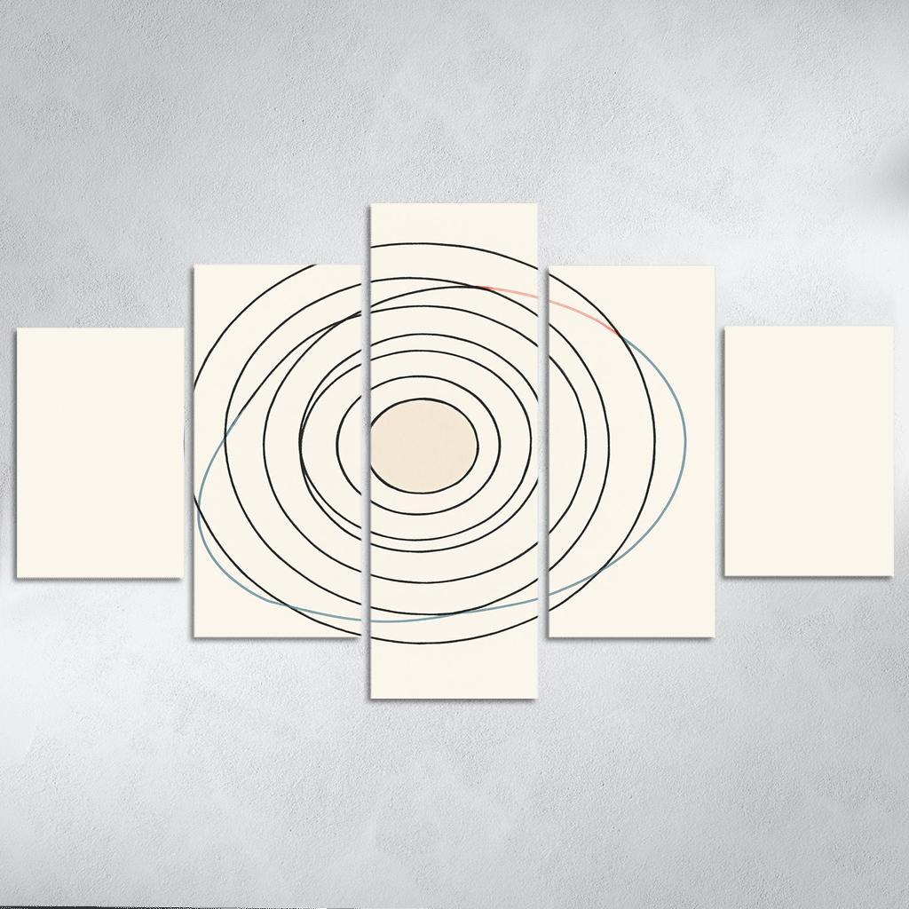 Quiet Orbit Lines abstract paintings frame