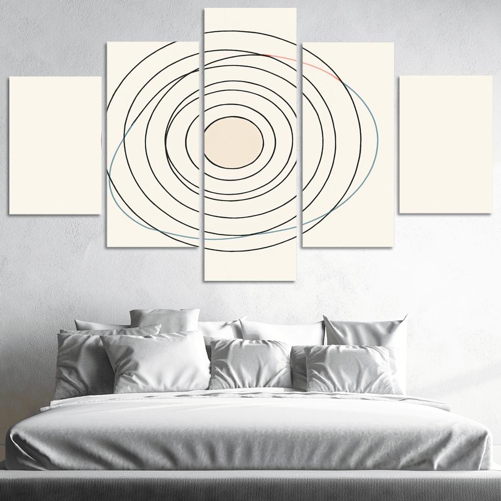 Quiet Orbit Lines abstract paintings frame