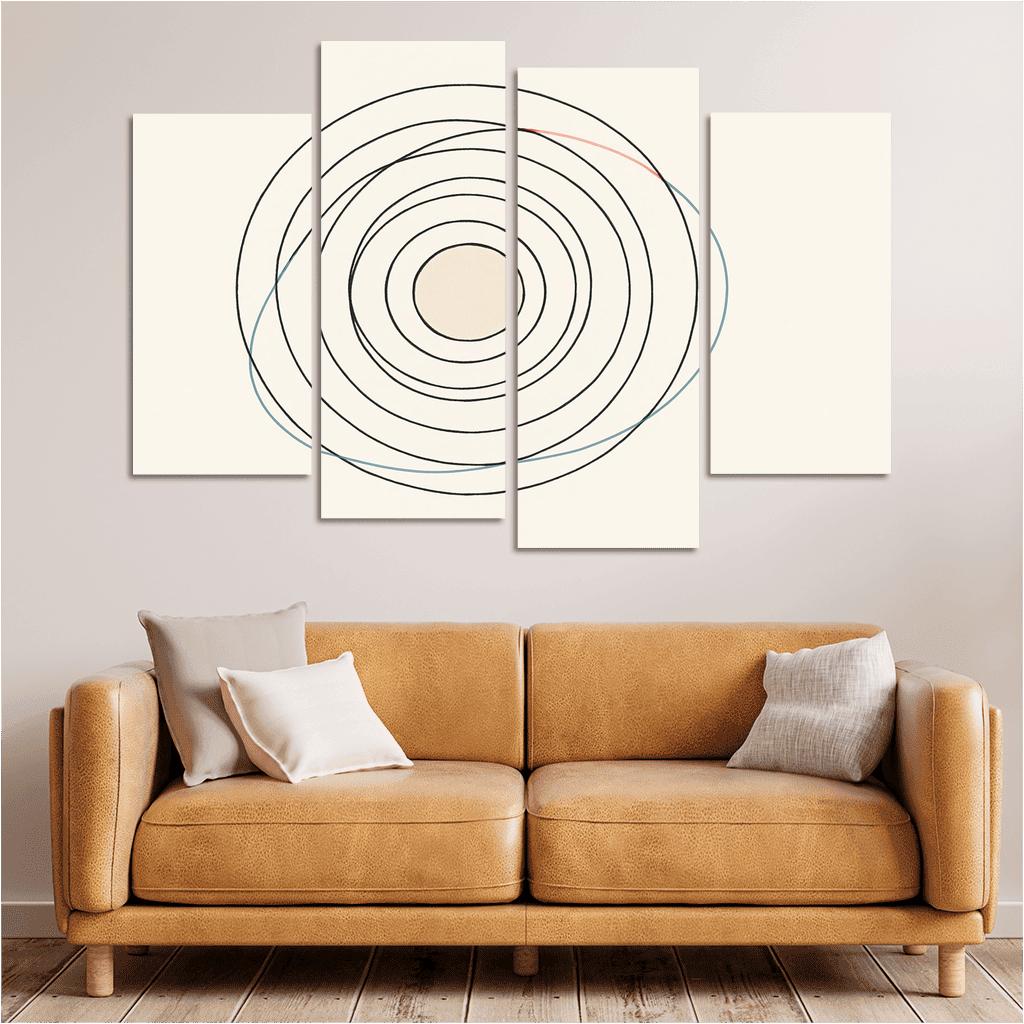 Quiet Orbit Lines abstract paintings frame