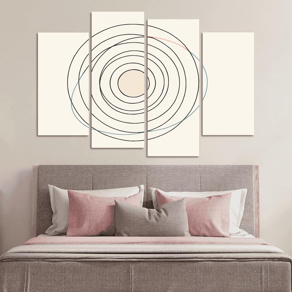Quiet Orbit Lines abstract paintings frame