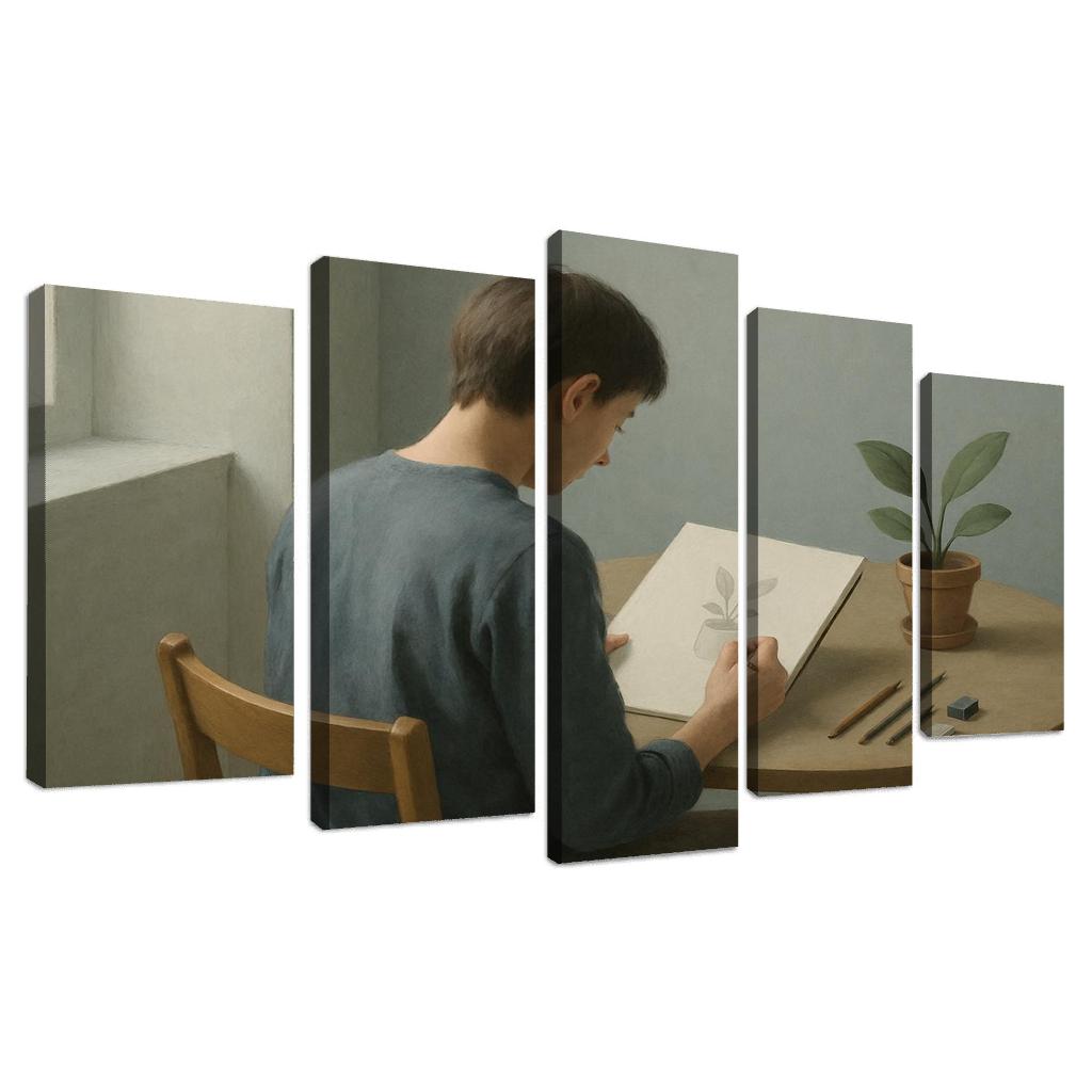 Mindful Object Sketching Practice abstract paintings frame