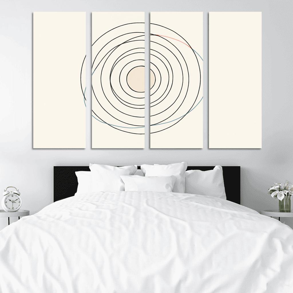 Quiet Orbit Lines abstract paintings frame