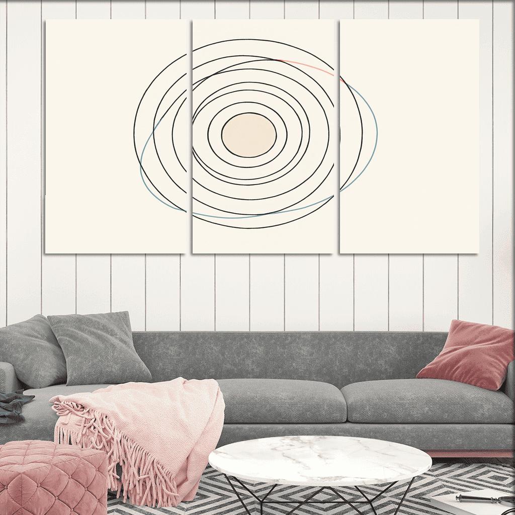 Quiet Orbit Lines abstract paintings frame