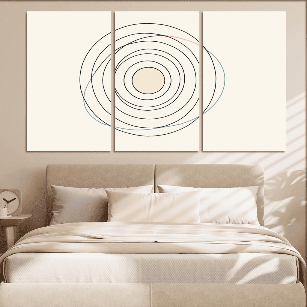 Quiet Orbit Lines abstract paintings frame