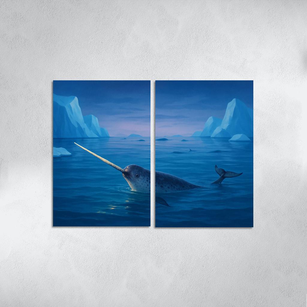 Narwhal Swimming Through Arctic Twilight one-piece frames