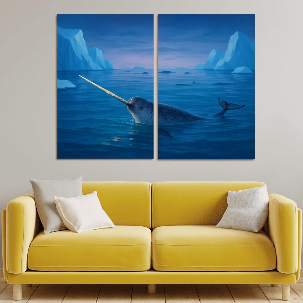 Narwhal Swimming Through Arctic Twilight one-piece frames