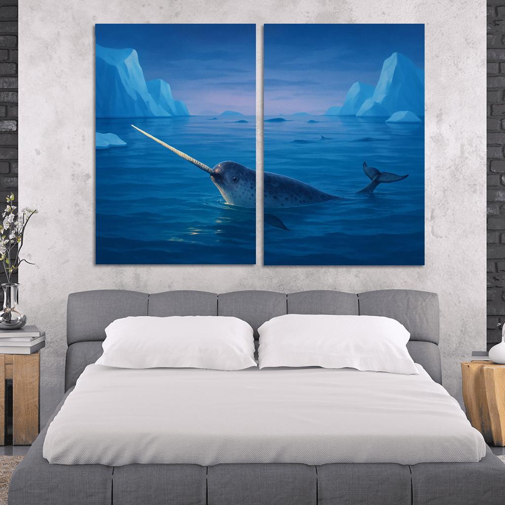 Narwhal Swimming Through Arctic Twilight one-piece frames