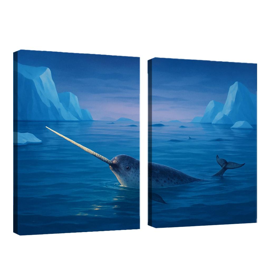 Narwhal Swimming Through Arctic Twilight one-piece frames