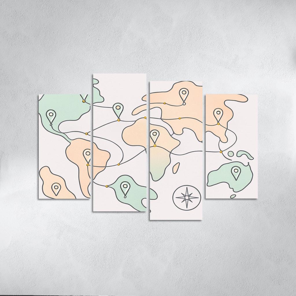 Pastel Atlas Of Floating Realms abstract paintings frame
