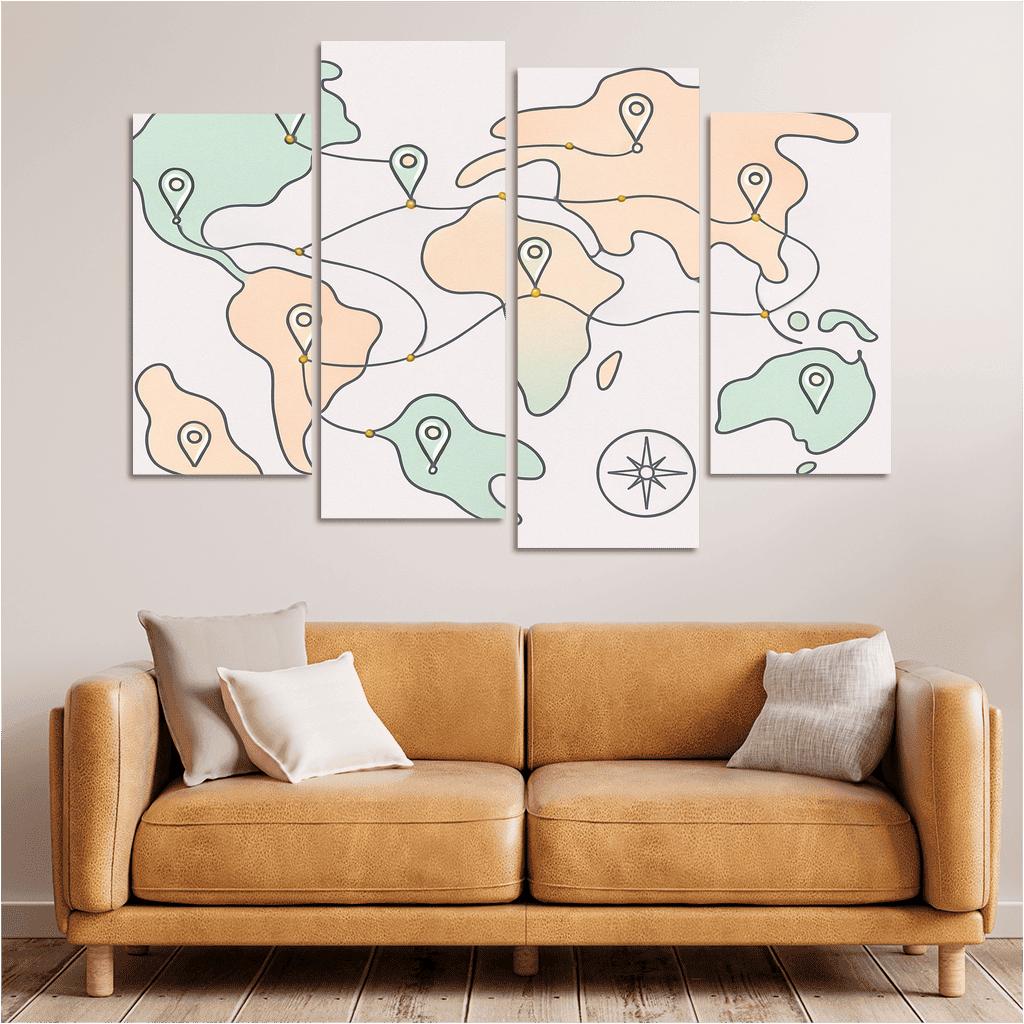 Pastel Atlas Of Floating Realms abstract paintings frame
