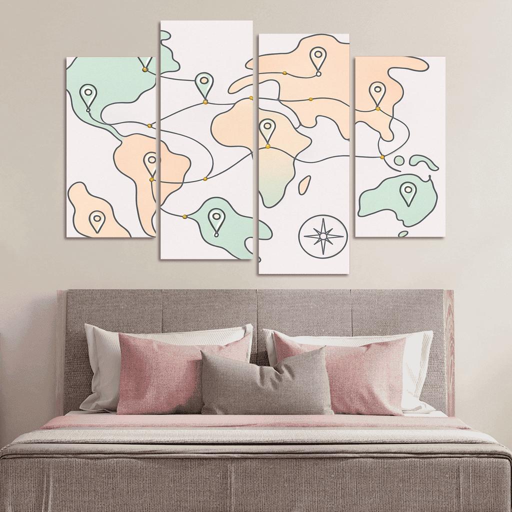 Pastel Atlas Of Floating Realms abstract paintings frame
