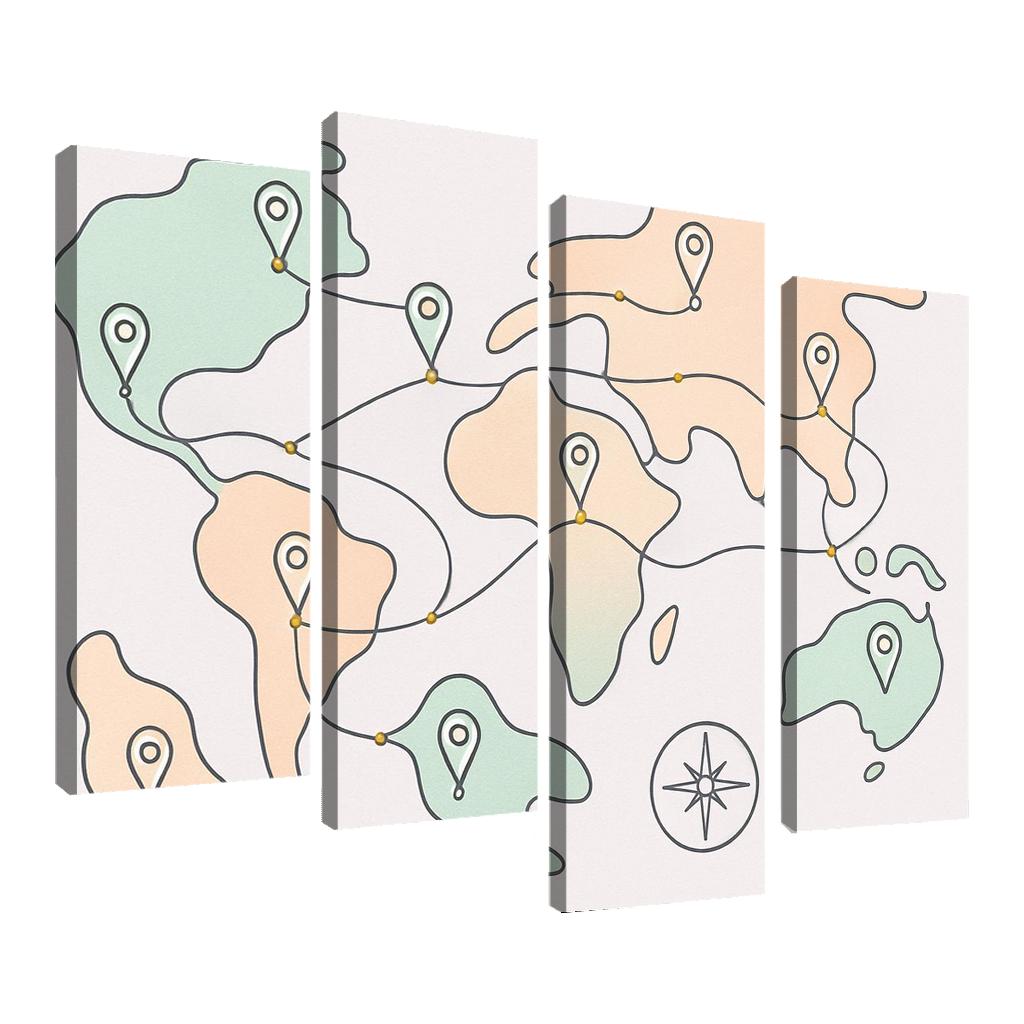 Pastel Atlas Of Floating Realms abstract paintings frame