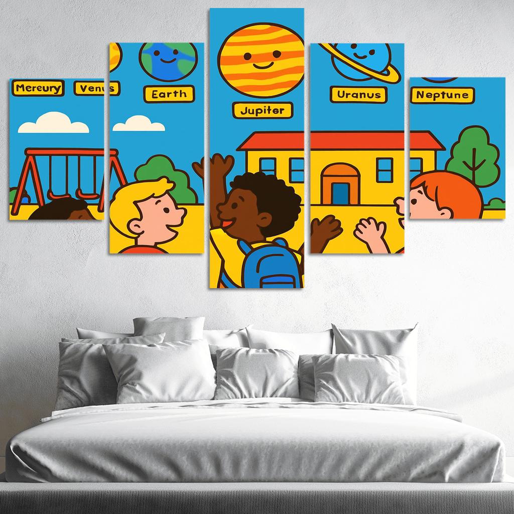 Solar System Parade Above The Playground custom paintings frame