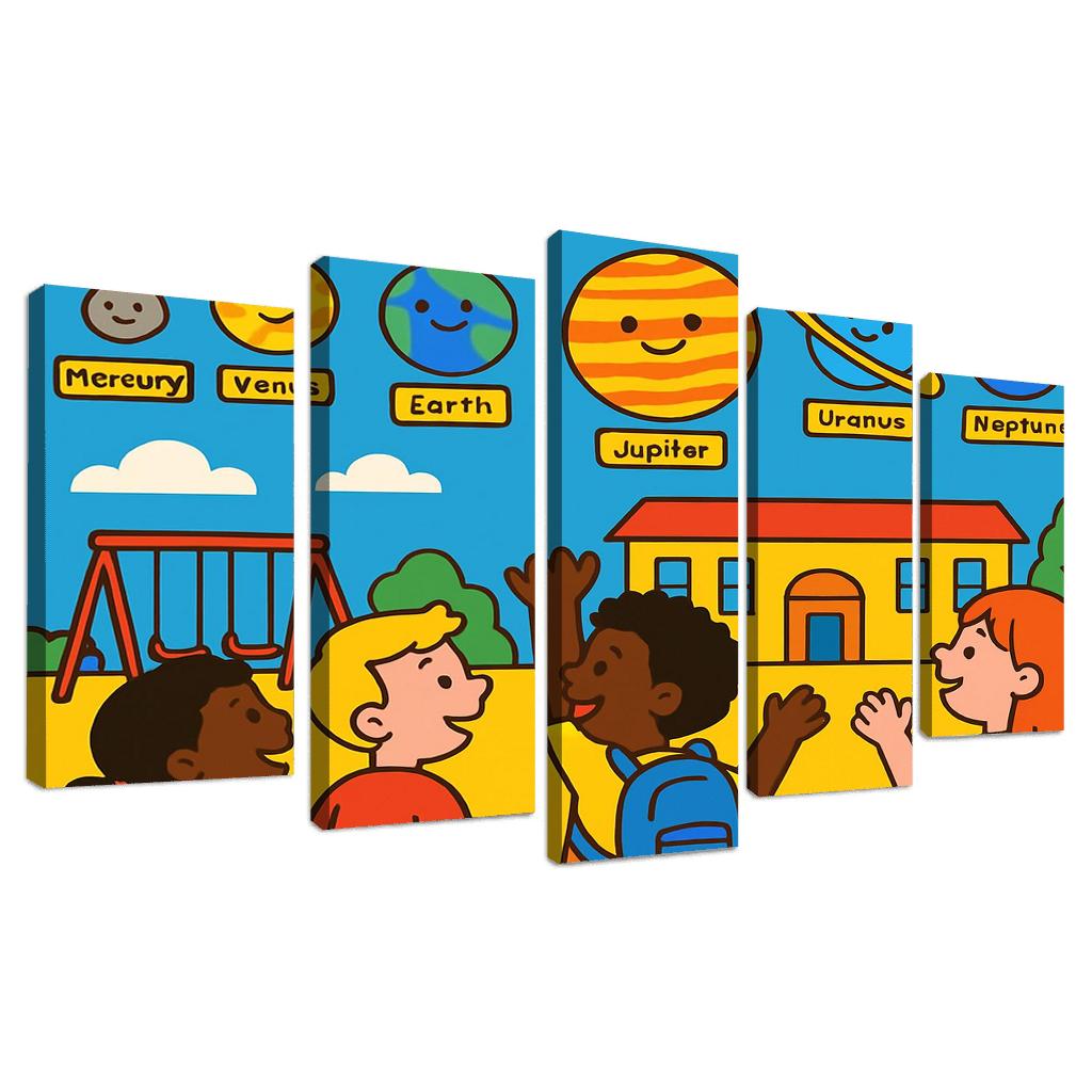 Solar System Parade Above The Playground custom paintings frame