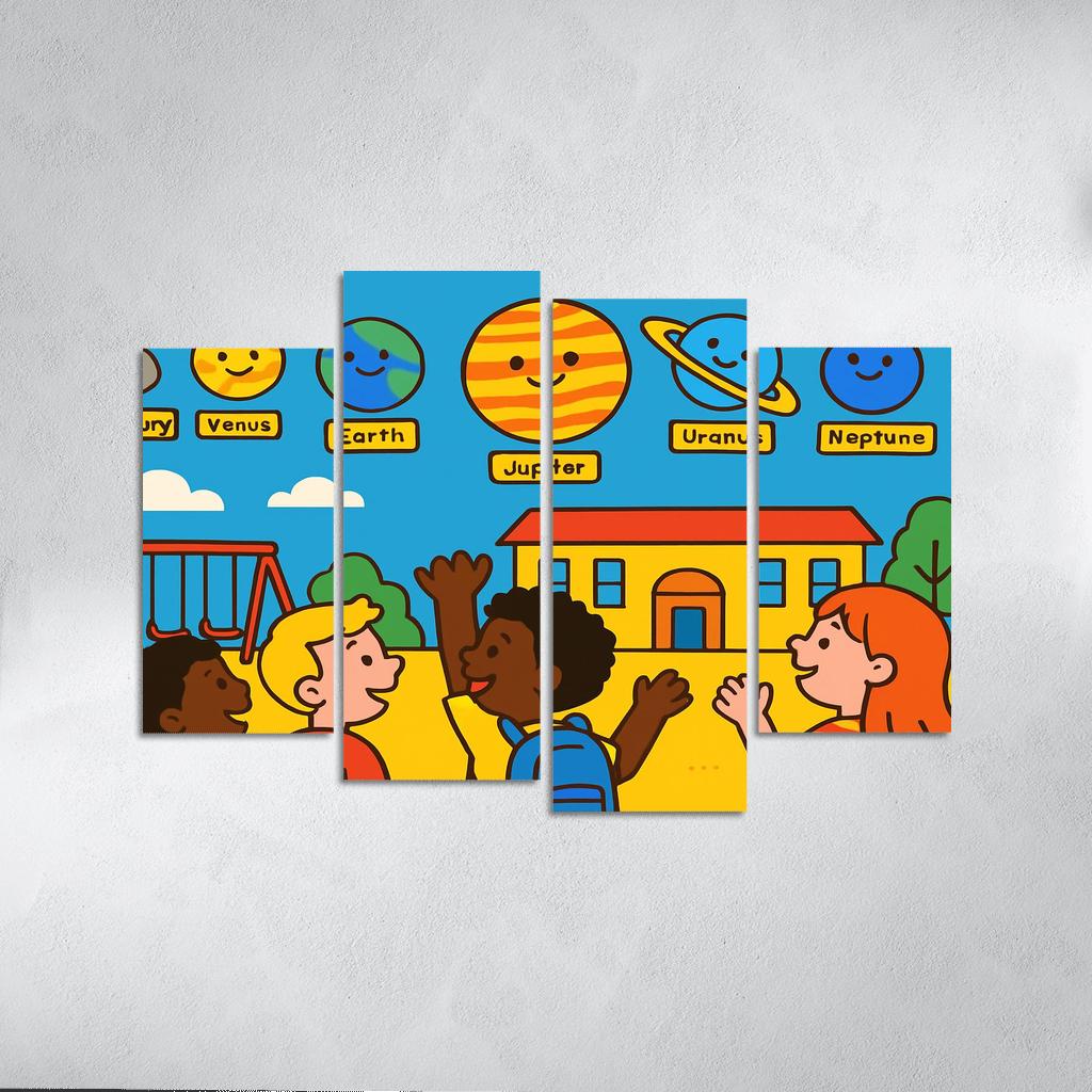 Solar System Parade Above The Playground custom paintings frame